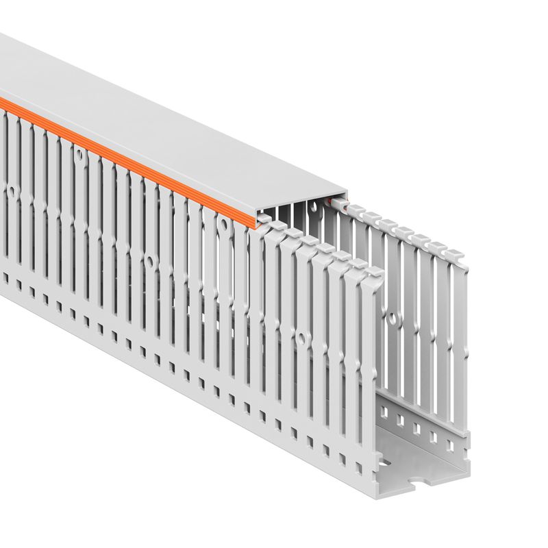 Кабель-канал перфорированный 40х80 L2000 RLHF6 без галогенов свет. сер. DKC 01127RLHF