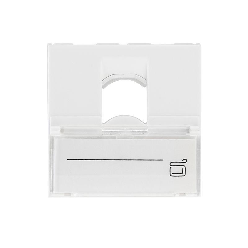 Вставка Mosaic 45х45 на 1 порт с прозр. шторкой и увеличенным окном маркировки бел. Rexant 03-0161