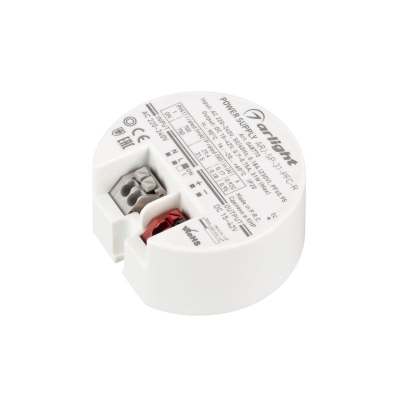 Блок питания ARJ-SP-31-PFC-R 31Вт 15-42В 0.7-0.75А IP20 пластик Arlight 048773