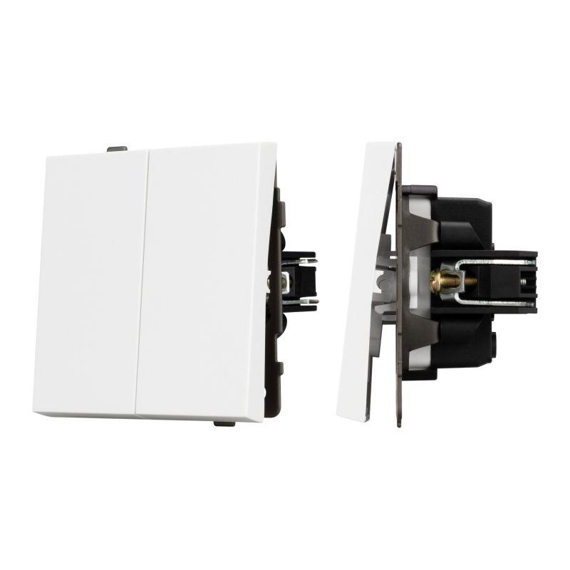 Выключатель непроходной 2-кл. SWT-TENDO-MK02-PL-WH 10А 230В механизм Arlight 054058