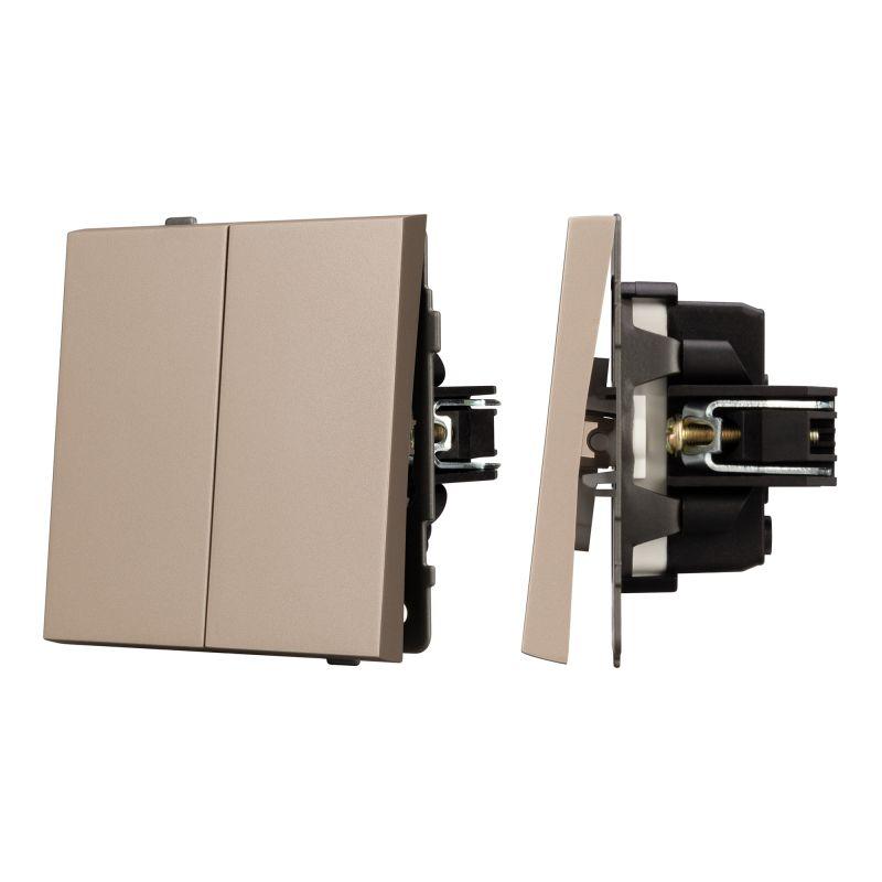 Выключатель непроходной 2-кл. SWT-TENDO-MK02-PL-GD 10А 230В механизм Arlight 054061