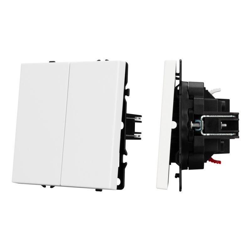 Выключатель проходной 2-кл. SWT-NOBE-MKP2-SFPL-WH 10А 230В механизм Arlight 054242