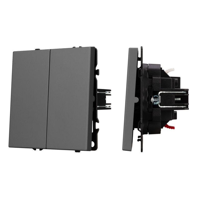 Выключатель непроходной 2-кл. SWT-NOBE-MK02-SFPL-GR 10А 230В механизм Arlight 054254