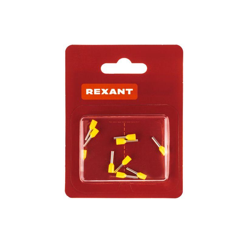 Наконечник штыревой втулочный изолир. (НШВИ F-8мм) 1кв.мм (НШВи 1.0-8 / Е 1.0-8 / E1008) желт. (блист.10шт) Rexant 06-0405-A