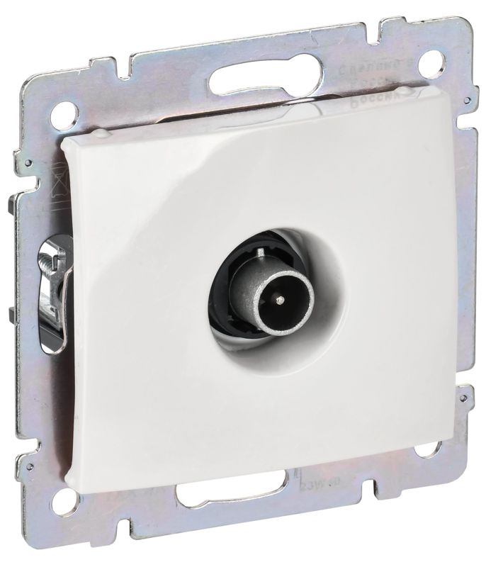 Розетка телевизионная проходная TV СП Valena 14дБ механизм бел. (DIY-упак.) IEK 694291