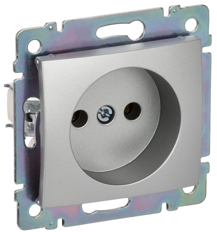 Розетка 1-м СП Valena 16А IP21 2P без заземл. механизм алюм. (DIY-упак.) IEK 694341