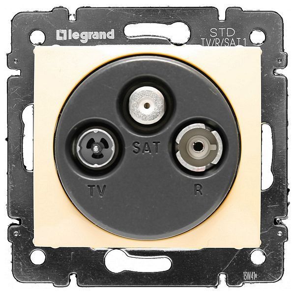 Розетка телевизионная TV/FM/SAT СП Valena механизм сл. кость. (блист.) IEK 695639