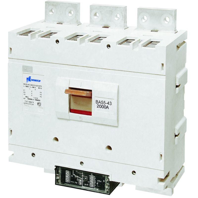 Выключатель автоматический 3п 1600А ВА56-43 300010-20 УХЛ3 690В передн. подкл.: Cu шина Контактор 1019076