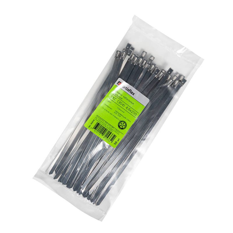 Хомут кабельный СКС (304) 4.6х200 стальной (уп.50шт) Fortisflex 103078