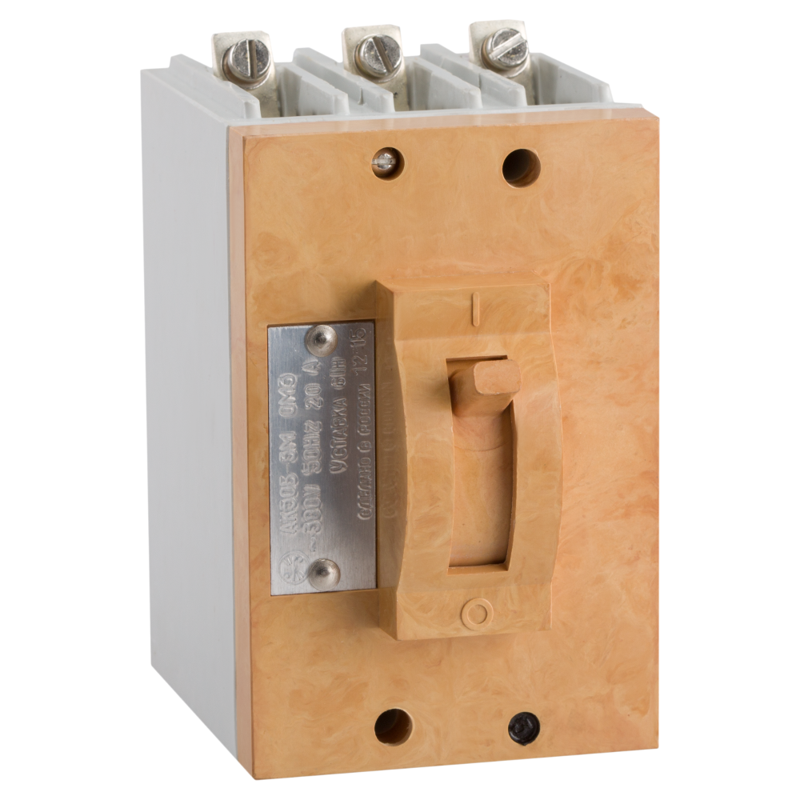 Выключатель автоматический 3п 2А 6Iн 55кА АК50Б-400-3МОМ3 ОМ3 РЕГ ТУ16-522.136-78 КЭАЗ 105457