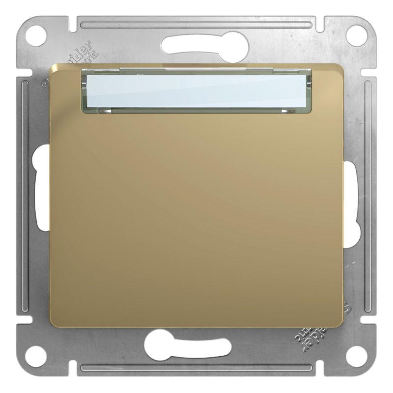 Механизм кнопки нажимной 1-кл. СП Glossa 10А IP20 (сх. 1) с табличкой титан SchE GSL000419