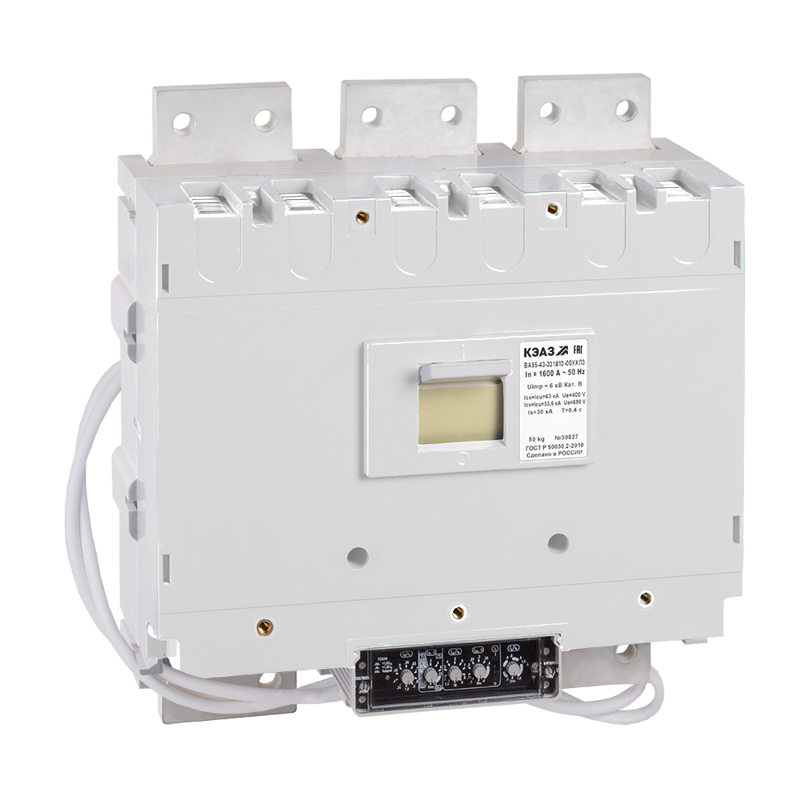 Выключатель автоматический 3п 1600А 80кА ВА55-43-334710 УХЛ3 690В AC НР=230В AC/220В DC КЭАЗ 108088