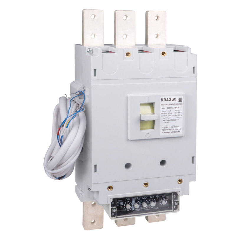 Выключатель автоматический 3п 1000А 55кА ВА55-41-334710 УХЛ3 690В AC НР=400В AC КЭАЗ 108217