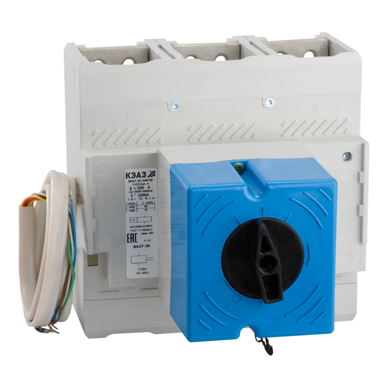 Выключатель автоматический 3п 250А 1000Im 40кА ВА57-39-344730 УХЛ3 690В AC НР=230В AC/220В DC ПЭ230AC КЭАЗ 110096