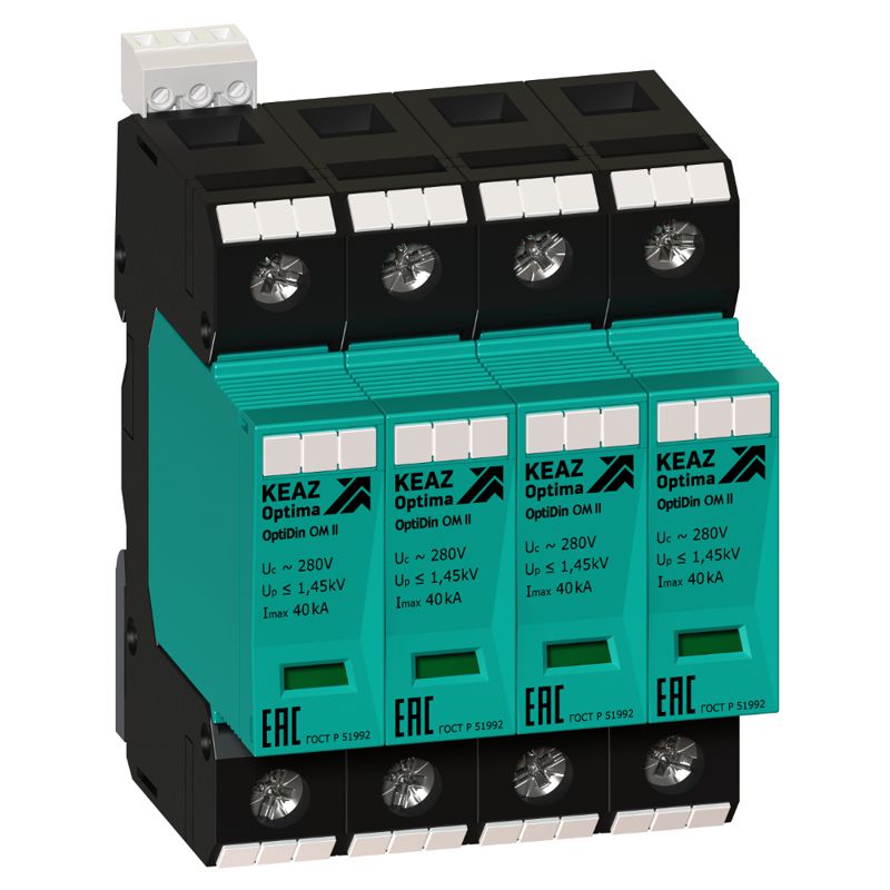 Ограничитель импульсных перенапряжений (УЗИП) OptiDin OM II 4 280/40/S КЭАЗ 114307