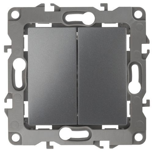 Переключатель 2-кл. СП Эра12 12-1106-12 10А IP20 250В 10AX механизм графит Эра Б0019295