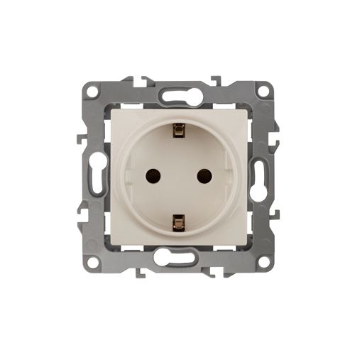 Розетка 1-м СП Эра12 12-2001-02 16А IP20 16AX 250В 2P+E Schuko без монтаж. лапок механизм сл. кость Эра Б0014682