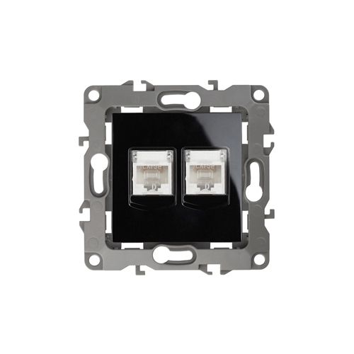 Розетка компьютерная 2-м Эра12 RJ45 12-3108-06 черн. Эра Б0014734