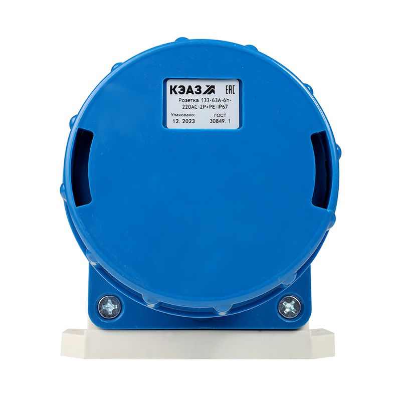 Розетка 133 63А 6h 220AC 2P+PE IP67 для монтажа на поверхность КЭАЗ 241219
