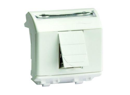Розетка телефонная 1-м СП 2мод. Brava RJ11 бел. DKC 76645B