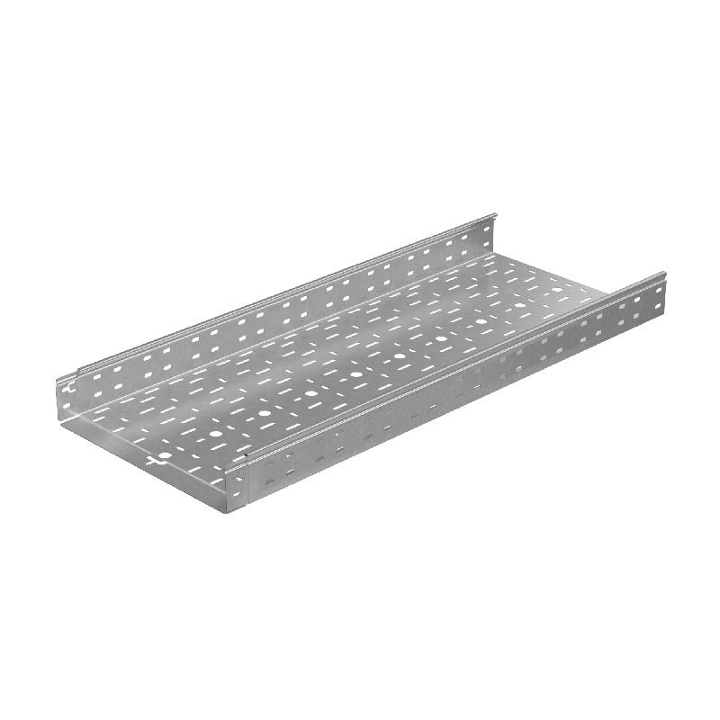 Лоток листовой перфорированный 400х80 L3000 сталь 1.2мм "БЫСТРЫЙ МОНТАЖ ПЛЮС" LPplus80-400-1.2-3000 оцинк. КМ PL0254