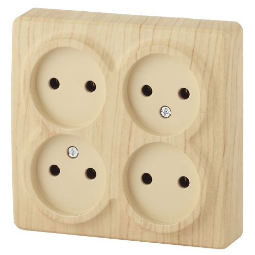 Розетка 4-м ОП Эра Эксперт 11-2210-11 16А IP20 250В 4х2P сосна Эра Б0020708