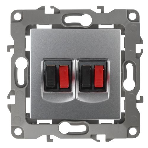 Розетка аудио 2мод. 12-3112-03 алюм. ЭРА Б0027463