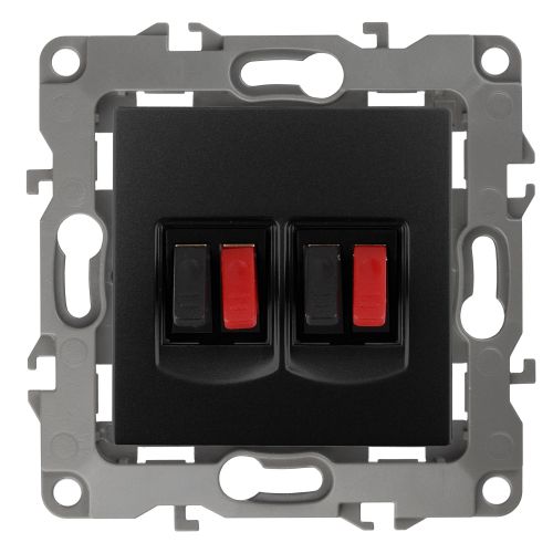 Розетка аудио 2мод. 12-3112-05 антрацит ЭРА Б0027465