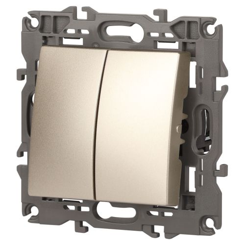 Переключатель 2-кл. СП Elegance 14-1106-04 10А IP20 250В 10AX механизм шампань Эра Б0034246