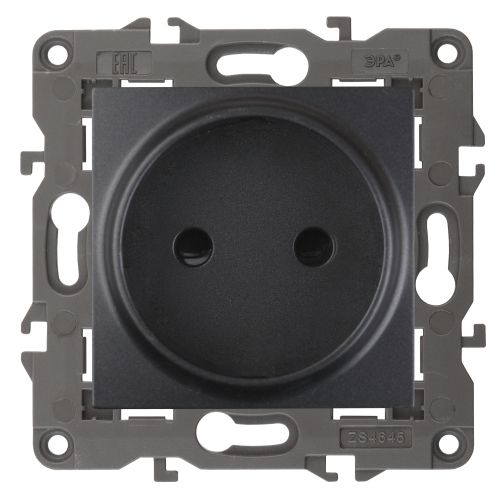 Розетка 1-м СП Эра Elegance 14-2105-05 16А IP20 16AX 250В 2P антрацит Эра Б0034288