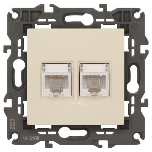 Розетка компьютерная 2-м Elegance 14-3108-02 RJ45 IP20 механизм сл. кость Эра Б0034309