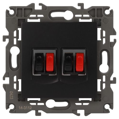 Розетка аудио 2мод. 14-3112-05 Elegance антрацит ЭРА Б0034330