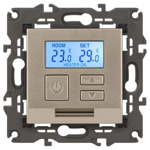 Терморегулятор универсальный 14-4111-04 230В-Imax16А Elegance шампань ЭРА Б0034378