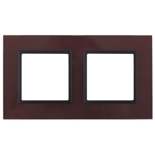 Рамка 2-м 14-5102-25 стекло Elegance бордо+антрацит ЭРА Б0034497