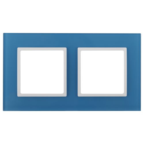 Рамка 2-м 14-5102-28 стекло Elegance голуб.+бел. ЭРА Б0034500