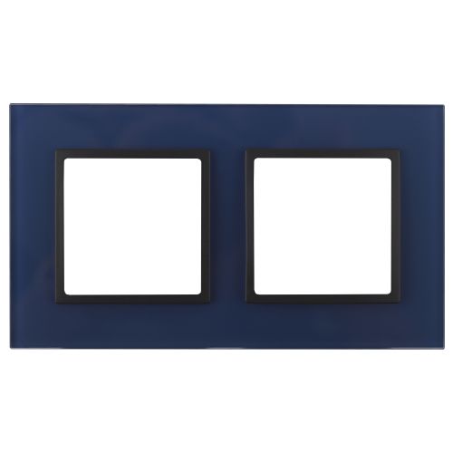 Рамка 2-м 14-5102-29 стекло Elegance синий+антрацит ЭРА Б0034501