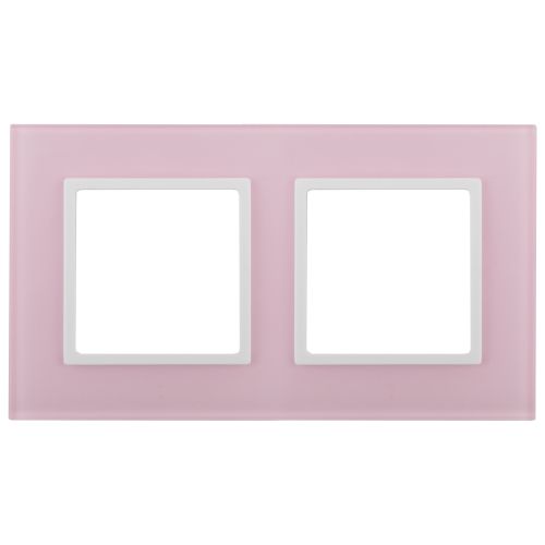 Рамка 2-м 14-5102-30 стекло Elegance роз.+бел. ЭРА Б0034502