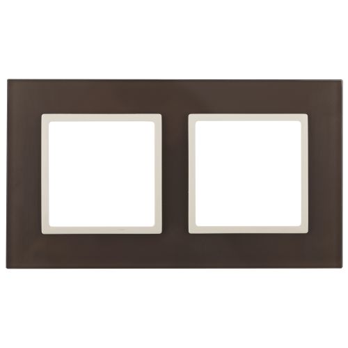 Рамка 2-м 14-5102-31 стекло Elegance мокко+сл. кость ЭРА Б0034503