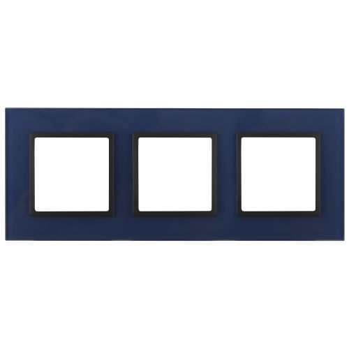 Рамка 3-м 14-5103-29 стекло Elegance синий+антрацит ЭРА Б0034519