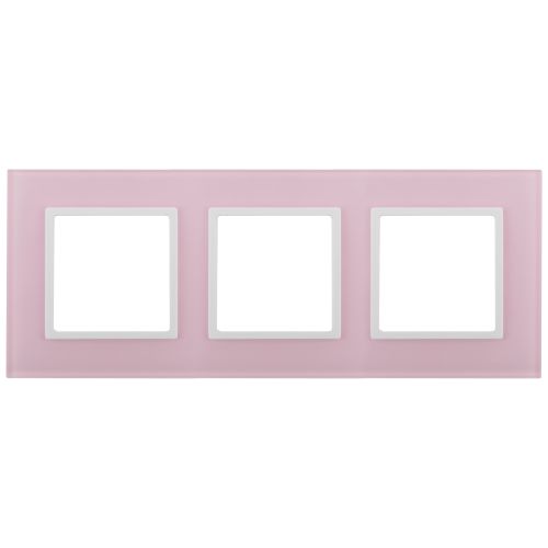 Рамка 3-м 14-5103-30 стекло Elegance роз.+бел. ЭРА Б0034520