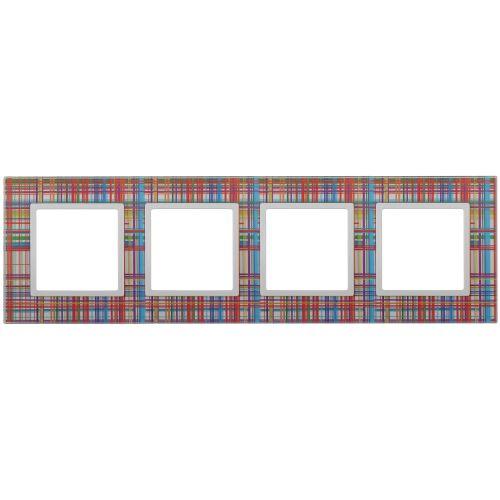 Рамка 4-м 14-5104-00 стекло Elegance прозрачный+бел. ЭРА Б0034523