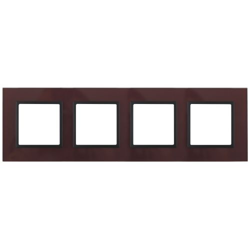 Рамка 4-м 14-5104-25 стекло Elegance бордо+антрацит ЭРА Б0034533