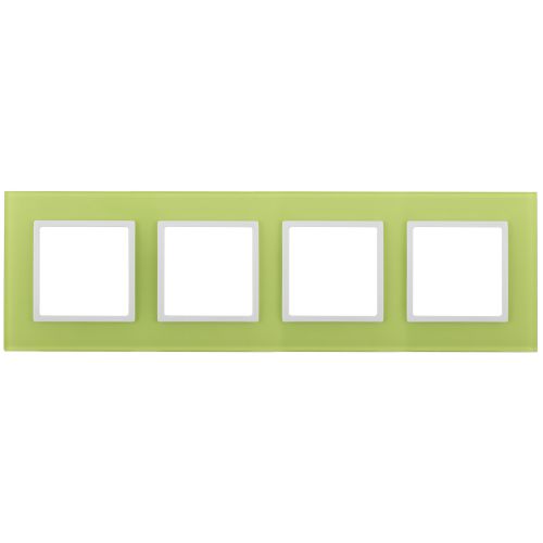 Рамка 4-м 14-5104-26 стекло Elegance лайм+бел. ЭРА Б0034534