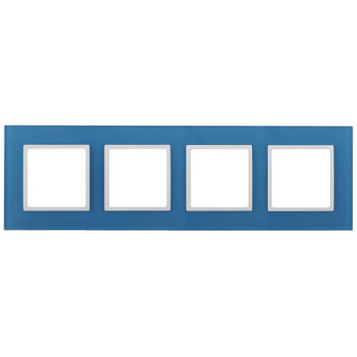 Рамка 4-м 14-5104-28 стекло Elegance голуб.+бел. ЭРА Б0034536
