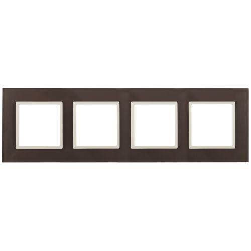 Рамка 4-м 14-5104-31 стекло Elegance мокко+сл. кость ЭРА Б0034539