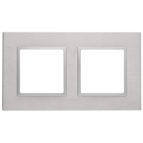 Рамка 2-м 14-5202-03 металл Elegance алюм.+алюм. ЭРА Б0034547