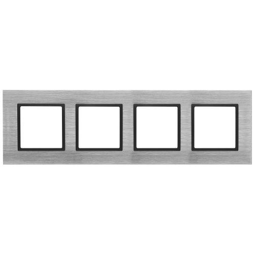 Рамка 4-м 14-5204-41 металл Elegance сталь+антрацит ЭРА Б0034563