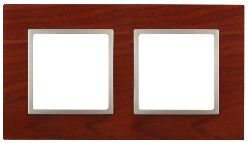 Рамка 2-м 14-5302-08 дерево Elegance вишня+шампань ЭРА Б0034573