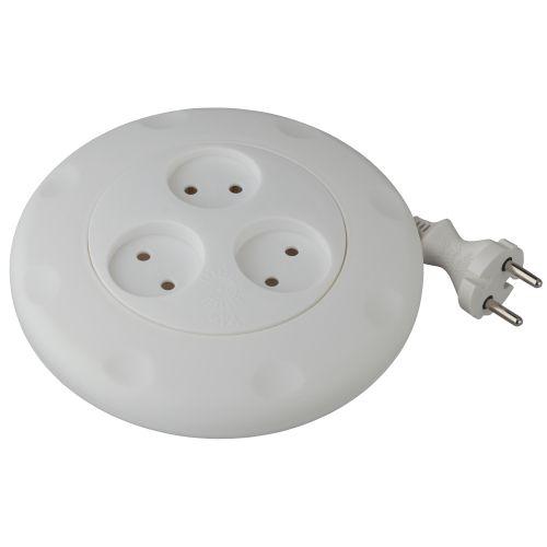 Удлинитель-рулетка 3х3м без заземл. 10А IP20 UR-3-3m-W ПВС 2х0.75 бел. Эра Б0019038