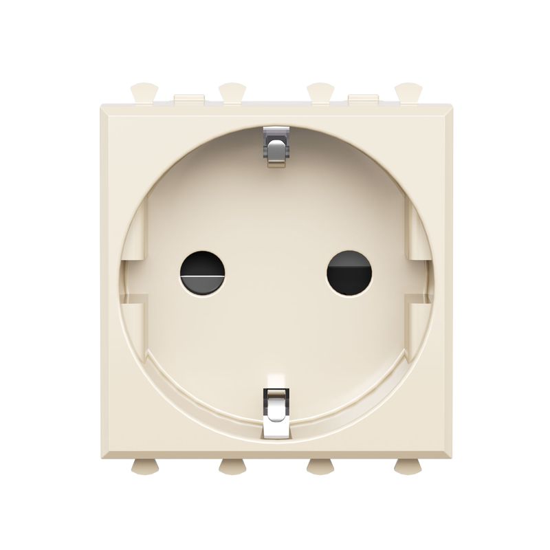 Розетка 1-м 2мод. Avanti "Ванильная дымка" 16А IP20 2P+E защ. шторки беж. DKC 4405002